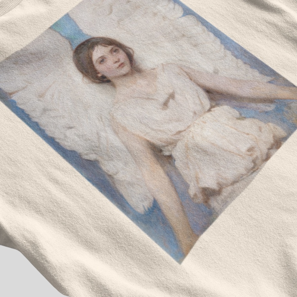 Angel In White Vintage Portrait Print Long Sleeve Graphic Tee T-shirt S M L XL - Picture 5 of 6